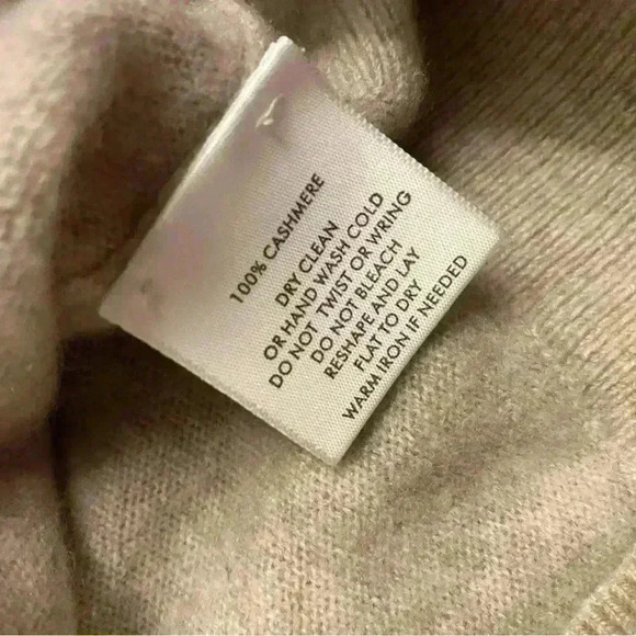 WHITE + WARREN Essential Cashmere V-Neck Sweater in Sand Wisp Heather Size Small - Picture 9 of 10
